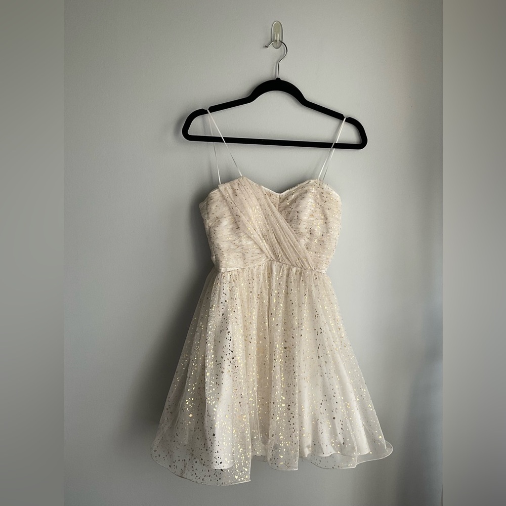 Roxana Strapless Glittery Mini Sweetheart Neckline Dress